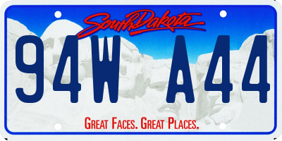 SD license plate 94WA44