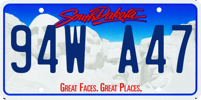 SD license plate 94WA47