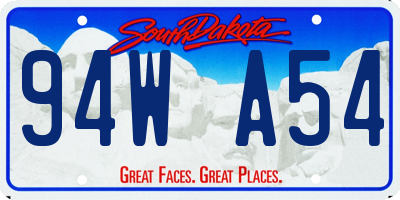 SD license plate 94WA54