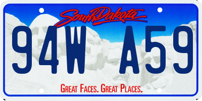 SD license plate 94WA59