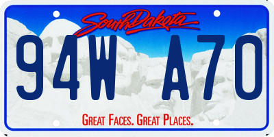 SD license plate 94WA70