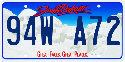 SD license plate 94WA72