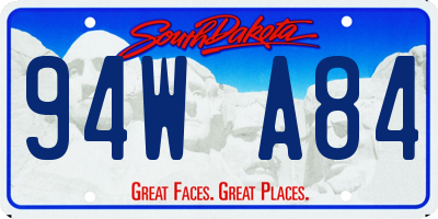 SD license plate 94WA84