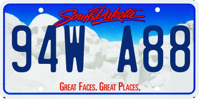 SD license plate 94WA88