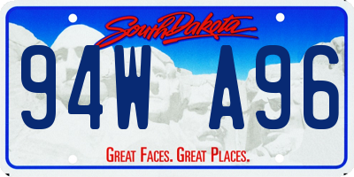 SD license plate 94WA96