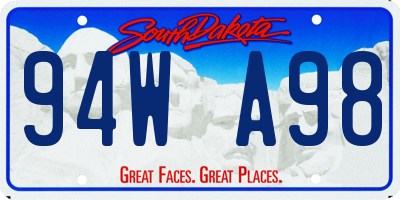 SD license plate 94WA98