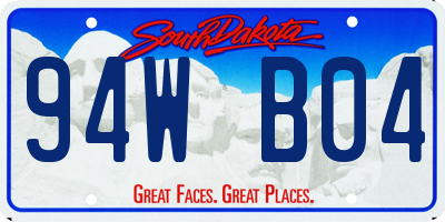 SD license plate 94WB04