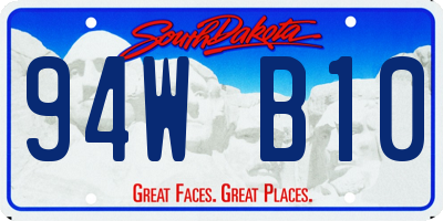 SD license plate 94WB10