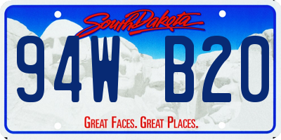 SD license plate 94WB20