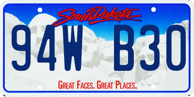 SD license plate 94WB30