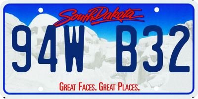 SD license plate 94WB32