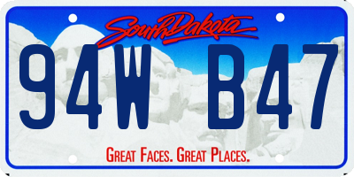 SD license plate 94WB47