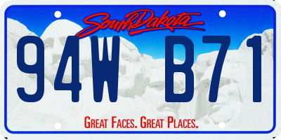 SD license plate 94WB71