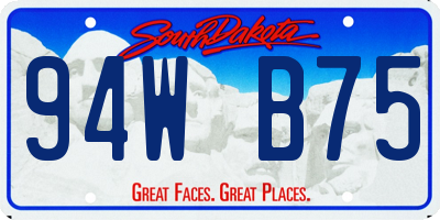 SD license plate 94WB75