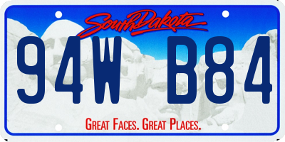 SD license plate 94WB84