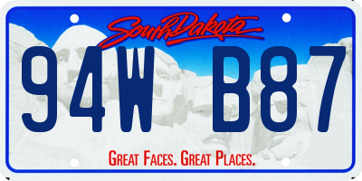 SD license plate 94WB87