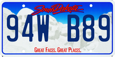 SD license plate 94WB89