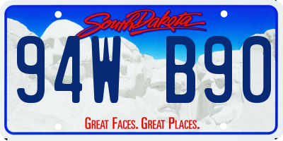 SD license plate 94WB90