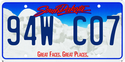 SD license plate 94WC07