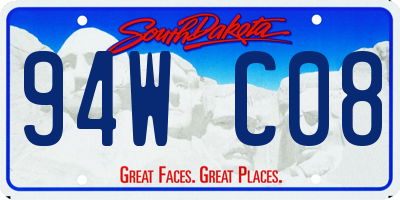 SD license plate 94WC08