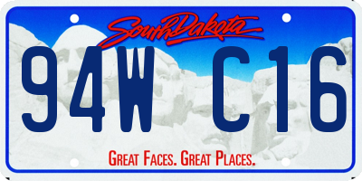 SD license plate 94WC16