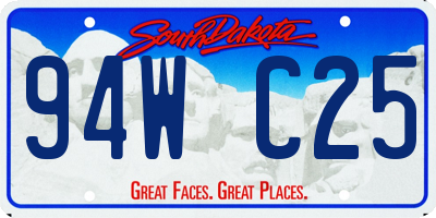 SD license plate 94WC25