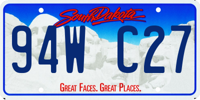 SD license plate 94WC27