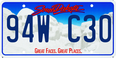 SD license plate 94WC30