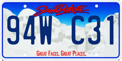 SD license plate 94WC31