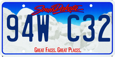 SD license plate 94WC32