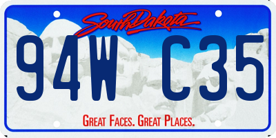 SD license plate 94WC35