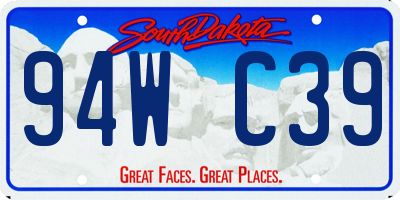 SD license plate 94WC39