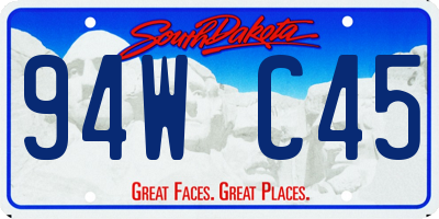 SD license plate 94WC45