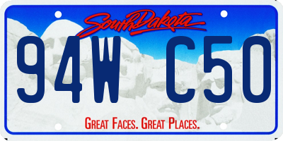 SD license plate 94WC50