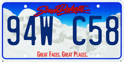SD license plate 94WC58
