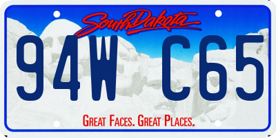 SD license plate 94WC65