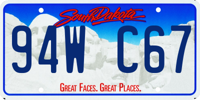 SD license plate 94WC67