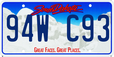 SD license plate 94WC93