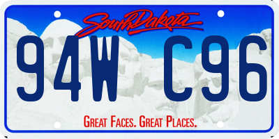 SD license plate 94WC96