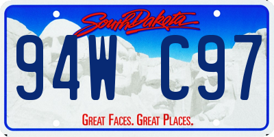 SD license plate 94WC97