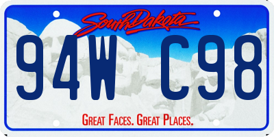 SD license plate 94WC98