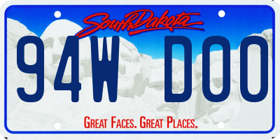 SD license plate 94WD00