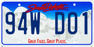 SD license plate 94WD01