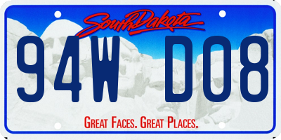 SD license plate 94WD08