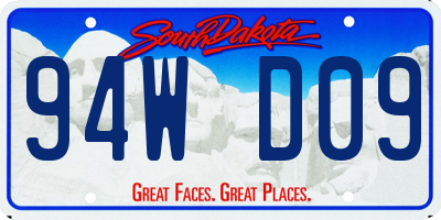 SD license plate 94WD09