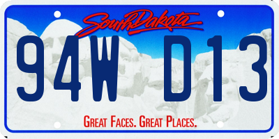 SD license plate 94WD13