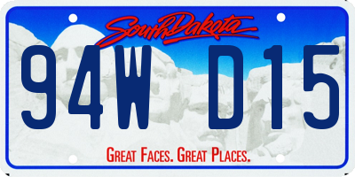 SD license plate 94WD15