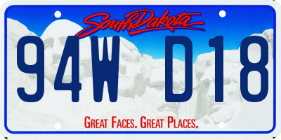 SD license plate 94WD18