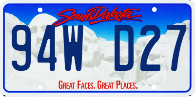 SD license plate 94WD27