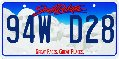 SD license plate 94WD28